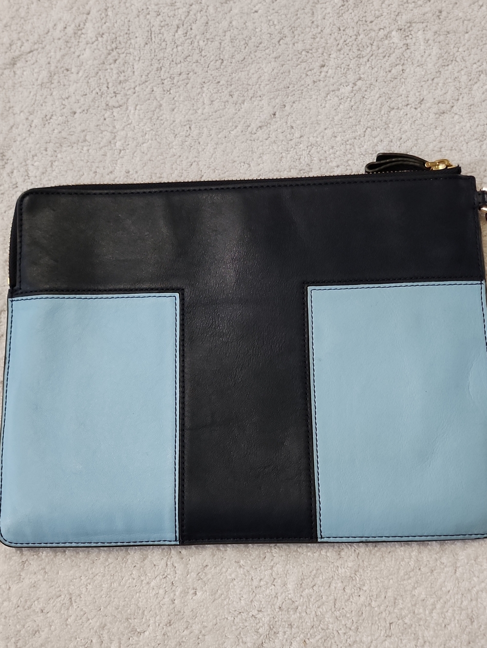Tory Burch Women's Blue T Leather Tablet Case Preowned - Picture 5 of 7